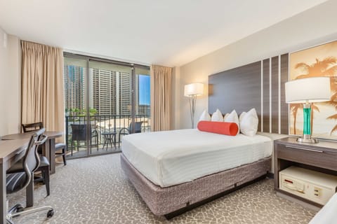 Studio, Partial Ocean View | In-room safe, laptop workspace, blackout drapes, iron/ironing board