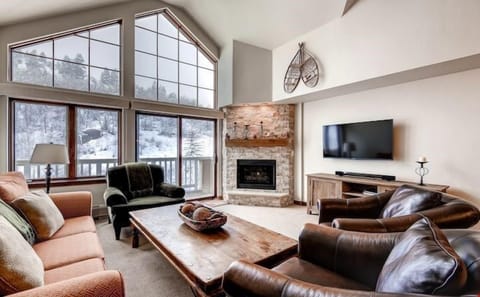 Kick back your feet and relax in the cozy living area.
