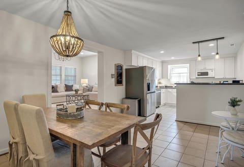 Dining table seats 6. another table to the right seats 2