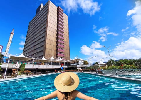Outdoor pool, open 9:00 AM to 6:00 PM, pool umbrellas, sun loungers