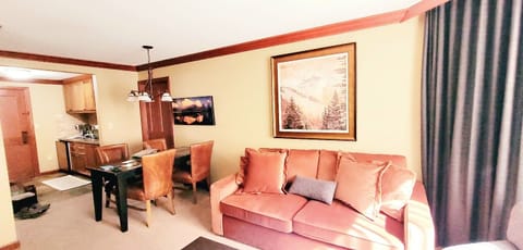Trey's spacious living, dining room area, HD TV, Premium Cable/HBO, fireplace