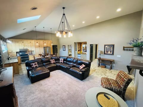 Open concept Living Room and Kitchen with a wet bar 