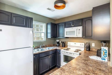 Our appliances are all modern including the fridge, oven, range top, microwaves, dishwasher, coffee makers, toasters and more!