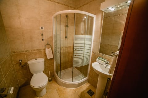 Double Room | Bathroom | Shower, hair dryer, bathrobes, slippers