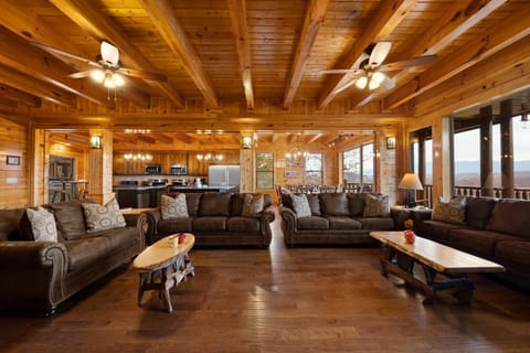 Living room area on the main level with lots of places to sit and relax.