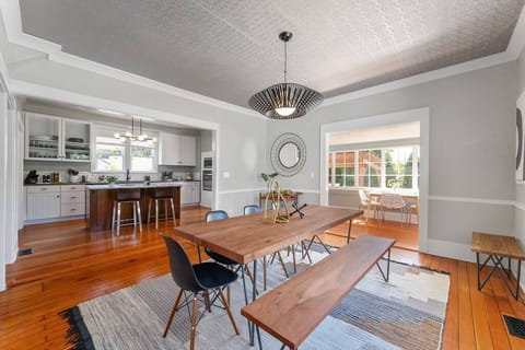Dining room and view of the kitchen island