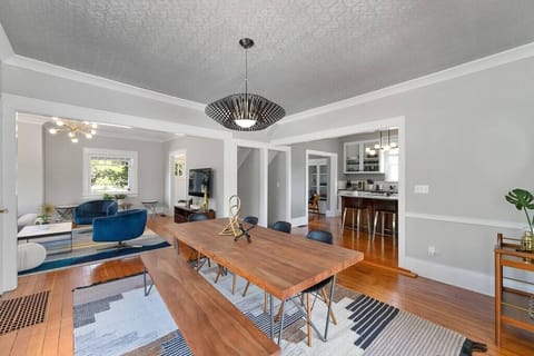Dinging room overlooking the kitchen and living room