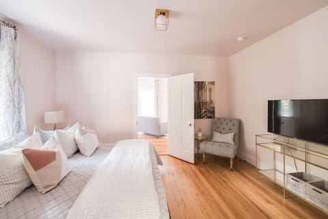 King bed with luxe linens