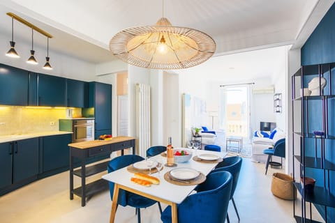 Kitchen open to the dining area