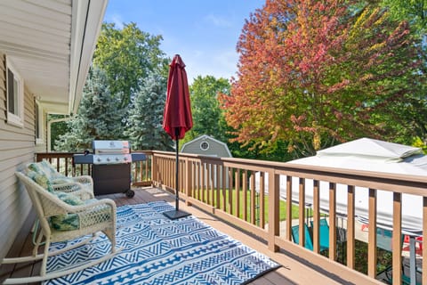 Embrace outdoor cooking and dining with a grill conveniently located on the deck