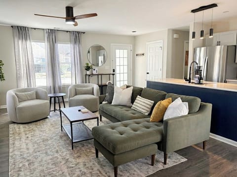 Newly renovated - open concept living room.