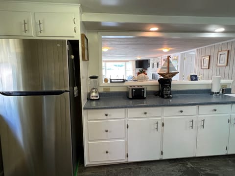 Kitchen and living area beyond