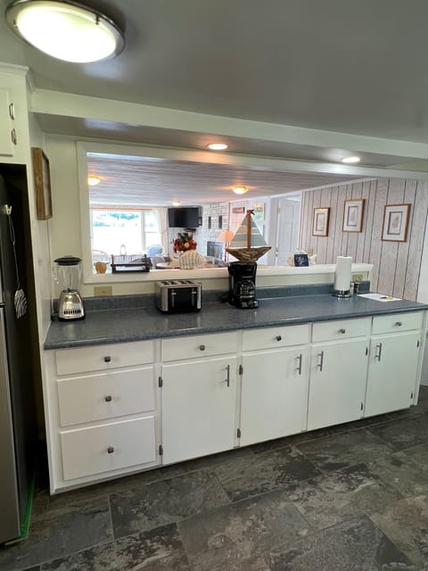 Kitchen and living area beyond