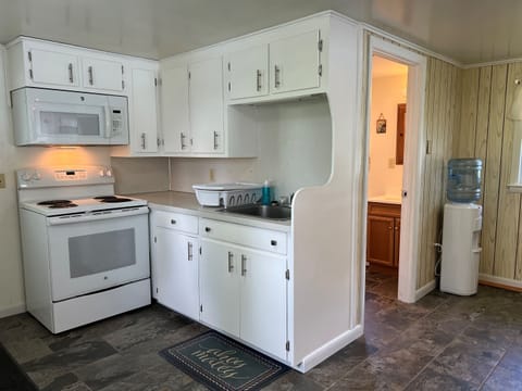 Kitchen and 1st floor bathroom with shower