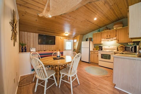 Second level kitchen and dining area