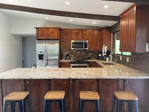 Kitchen with bar seating