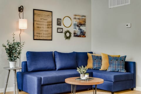 Sofa pulls out to a comfortable double bed. 