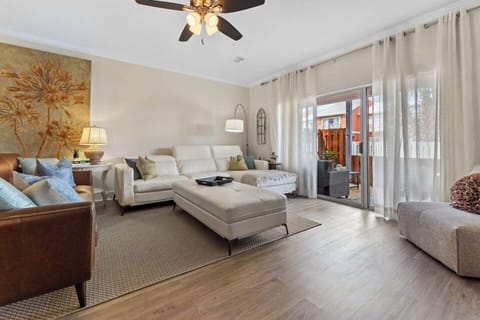Spacious and comfortable  couch are placed at the living area for you! Gather here and enjoy the night.