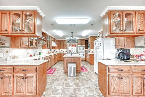 Ranch style kitchen with ample counter space and modern appliances.