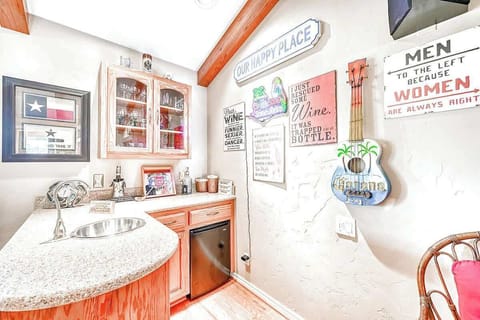 Functional bar area in the living room for a fun night in.