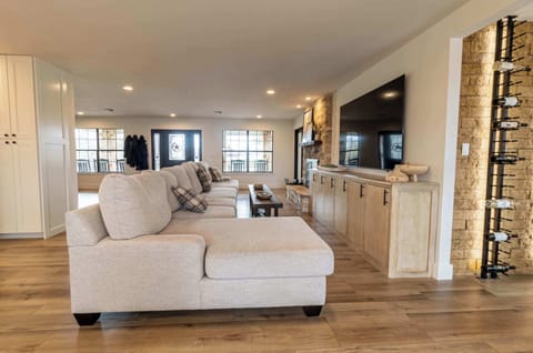 Family Room with 16+ foot couch