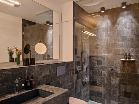One Bedroom Apartment | Bathroom | Shower, rainfall showerhead, designer toiletries, hair dryer
