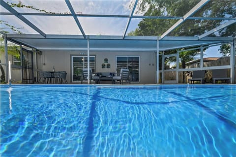 Outdoor pool. Covered for year round use. 