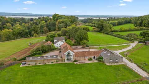 Aeriel views, Lodge Barn, Bolthole Retreats