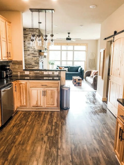 Fully open kitchen/living area