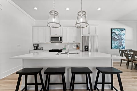 Kitchen with bar seating 