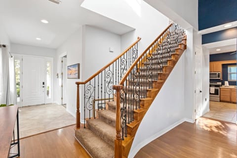 Grand staricase after entering the house.