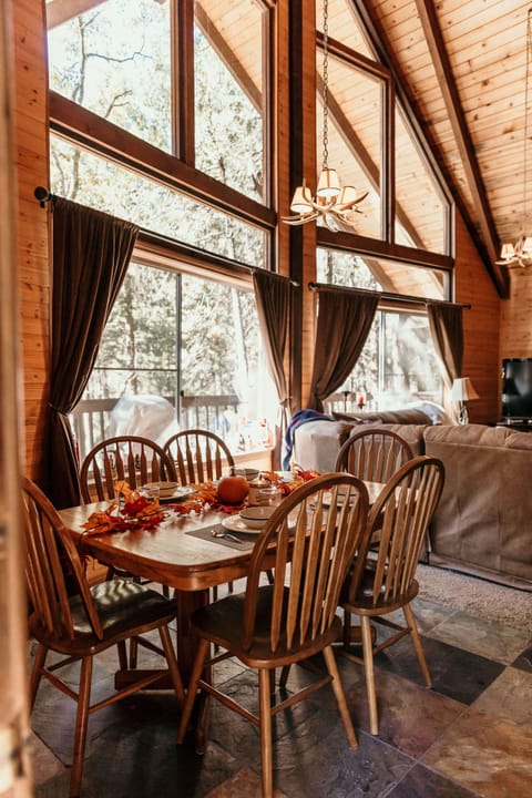 Eat your meals while you look out on the forest.