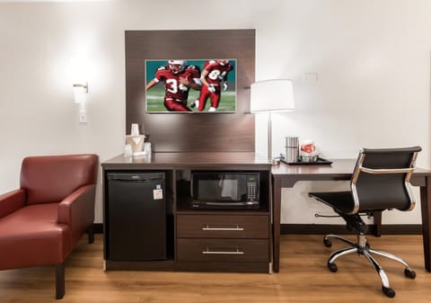 Premium Room, 2 Queen Beds (Upgraded Bedding & Snack, Smoke Free) | Desk, laptop workspace, blackout drapes, iron/ironing board