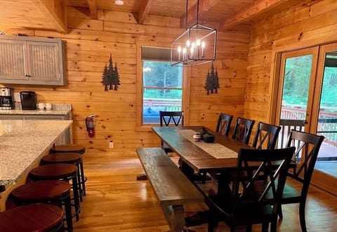 Dining Table Seats Ten with Seating for Four at the Bar