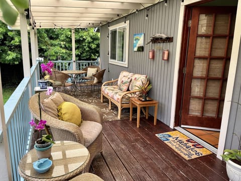 Beautiful outdoor dining /living area for enjoying the rainforest