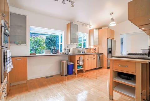 With high-end stainless steel appliances, butcher-block & granite countertops, and all required cookware and utensils, you can cook whatever your heart desires during your stay.