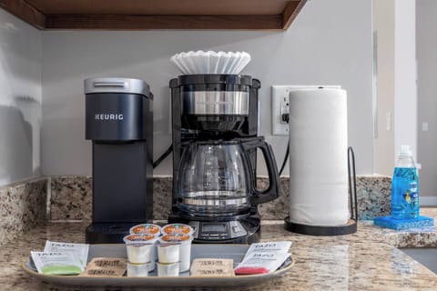 We've covered the essentials like coffee, tea, sugar, and creamer. 