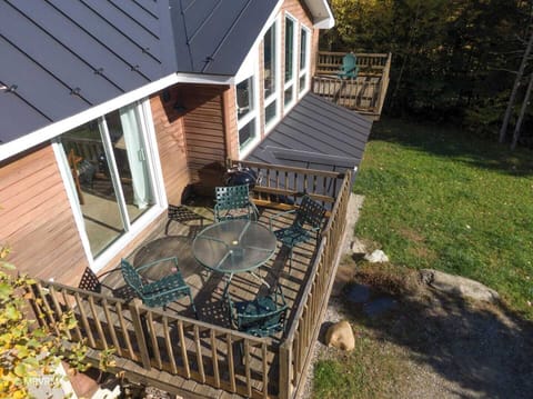 Aerial view of back deck