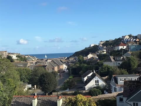 View from the house overlooking village and sea