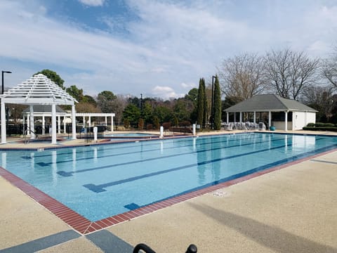 Huge outdoor pool open May-Oct. NOT heated. Hours vary.
