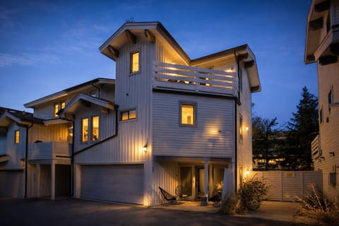 Exterior with entry patio and top floor patio, spacious 2 car garage and right in Old Town, Park City!