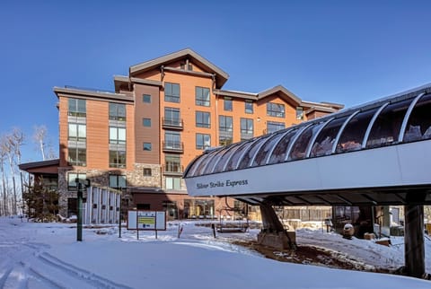 True ski-in/ski-out — Silver Strike Express is 75 ft away.