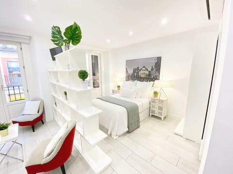 Close-up of bedroom and living room
