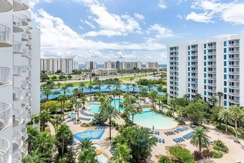 Beautiful view of the pool and gulf from oversized balcony.