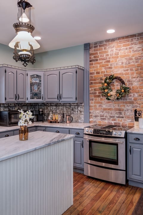 Fully stocked kitchen with island
