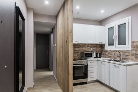 Standard Apartment | Private kitchen | Fridge, microwave, oven, espresso maker