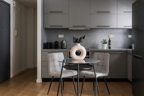 Standard Apartment | Private kitchen | Fridge, oven, stovetop, espresso maker
