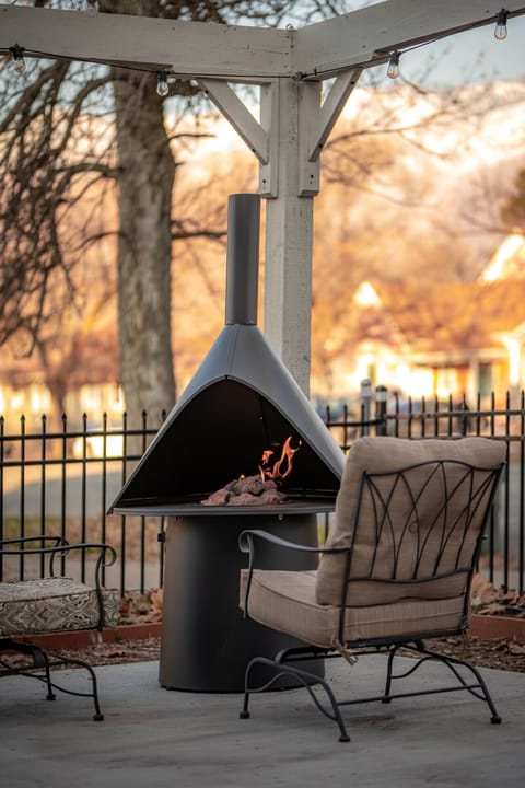 Cozy fire pit table for year round enjoyment!