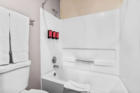 Combined shower/tub, hydromassage showerhead, eco-friendly toiletries