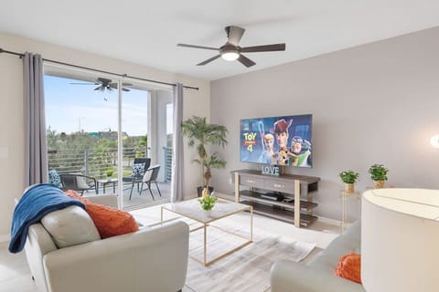 Living Room with 55" TV!#Disney #Parks #kingdom #springs #StoreyLake #Apartment #Vacation #Rental #waterpark #Kissimmee #Orlando #universal #citywalk
